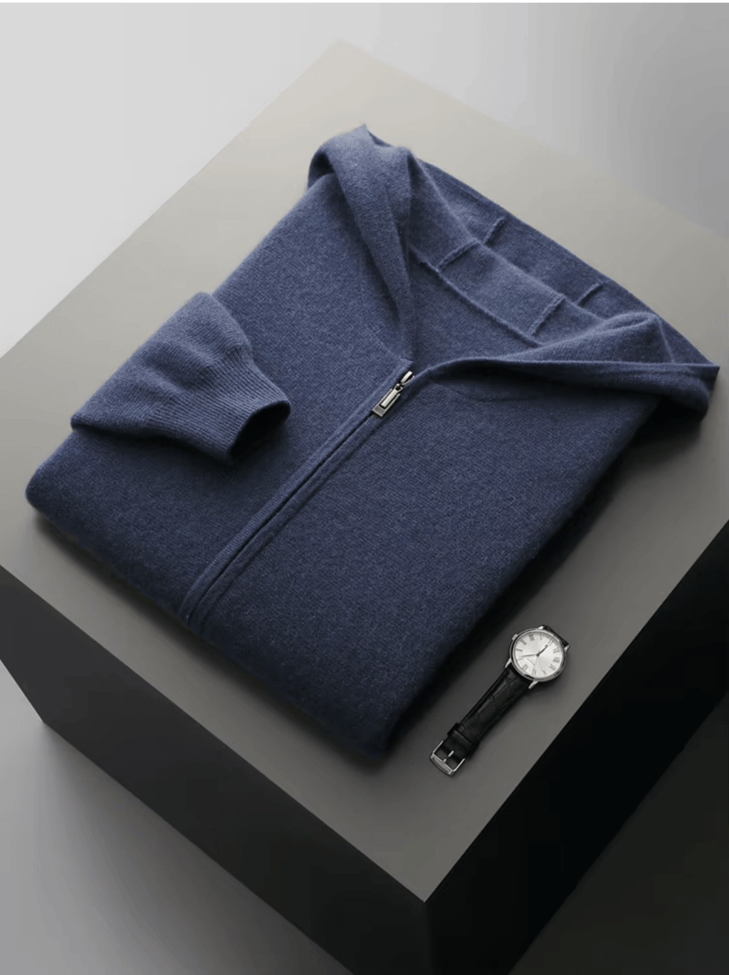 Relaxed Fit Wool Zip Hoodie