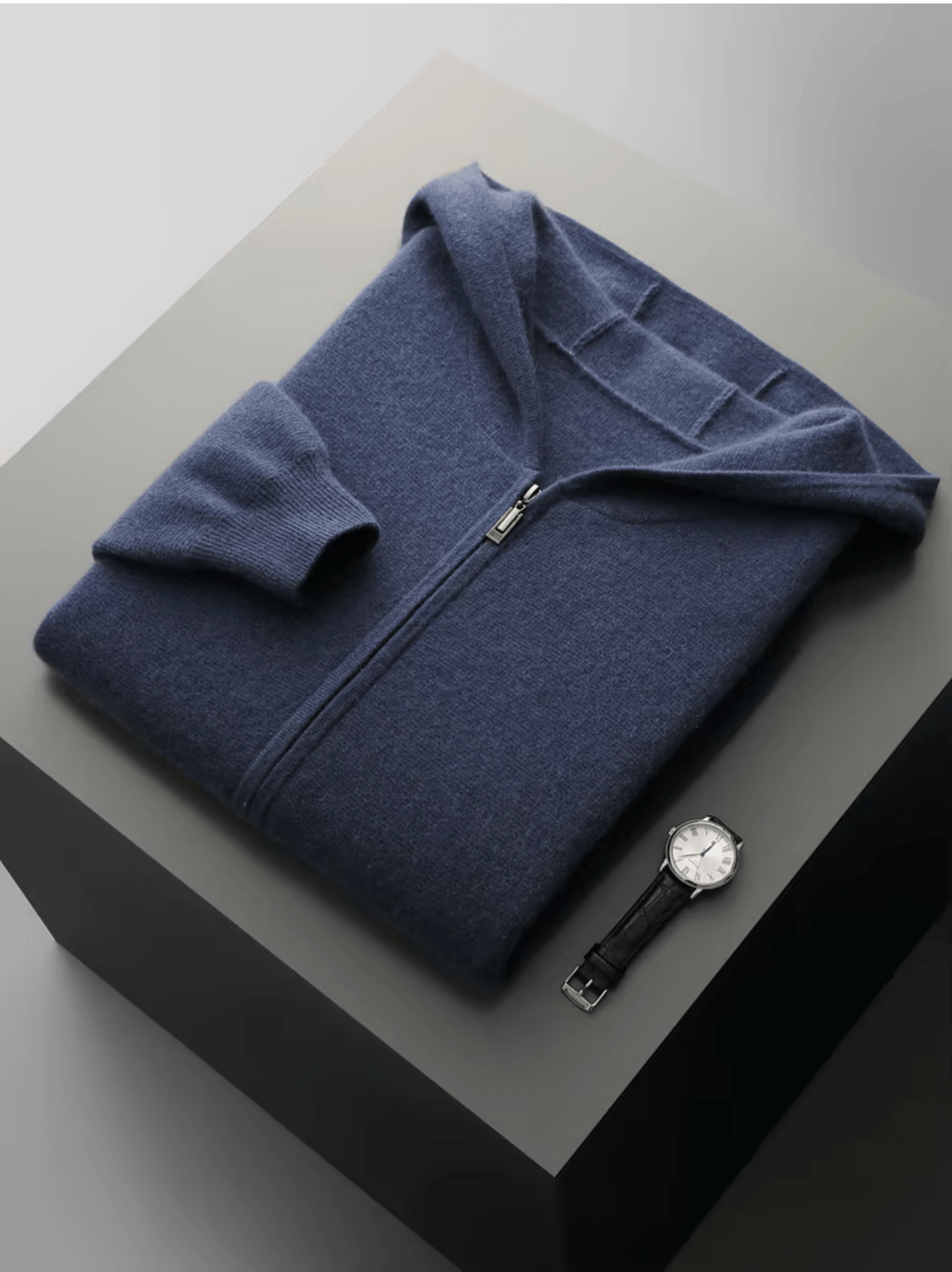 Relaxed Fit Wool Zip Hoodie