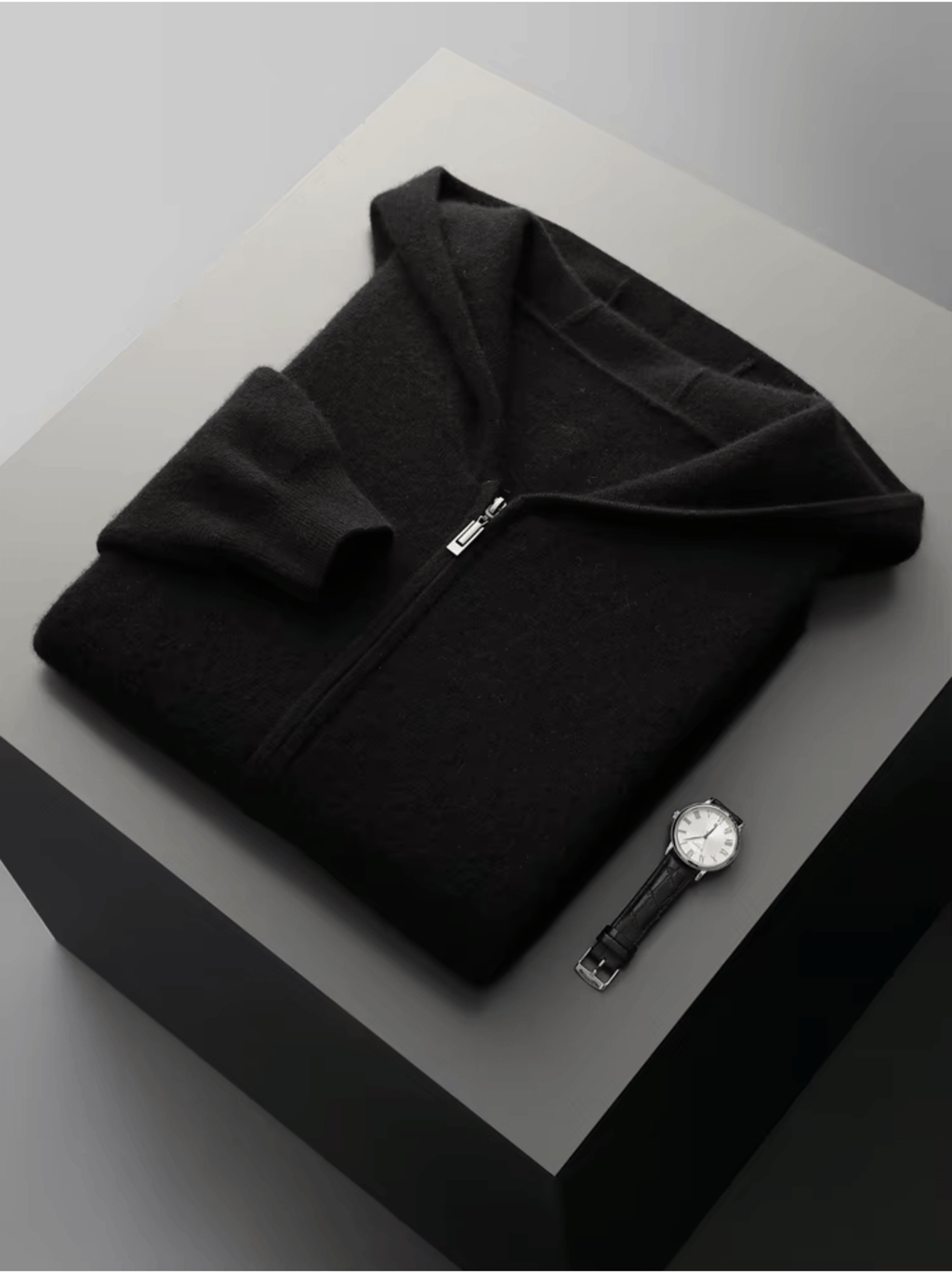 Relaxed Fit Wool Zip Hoodie