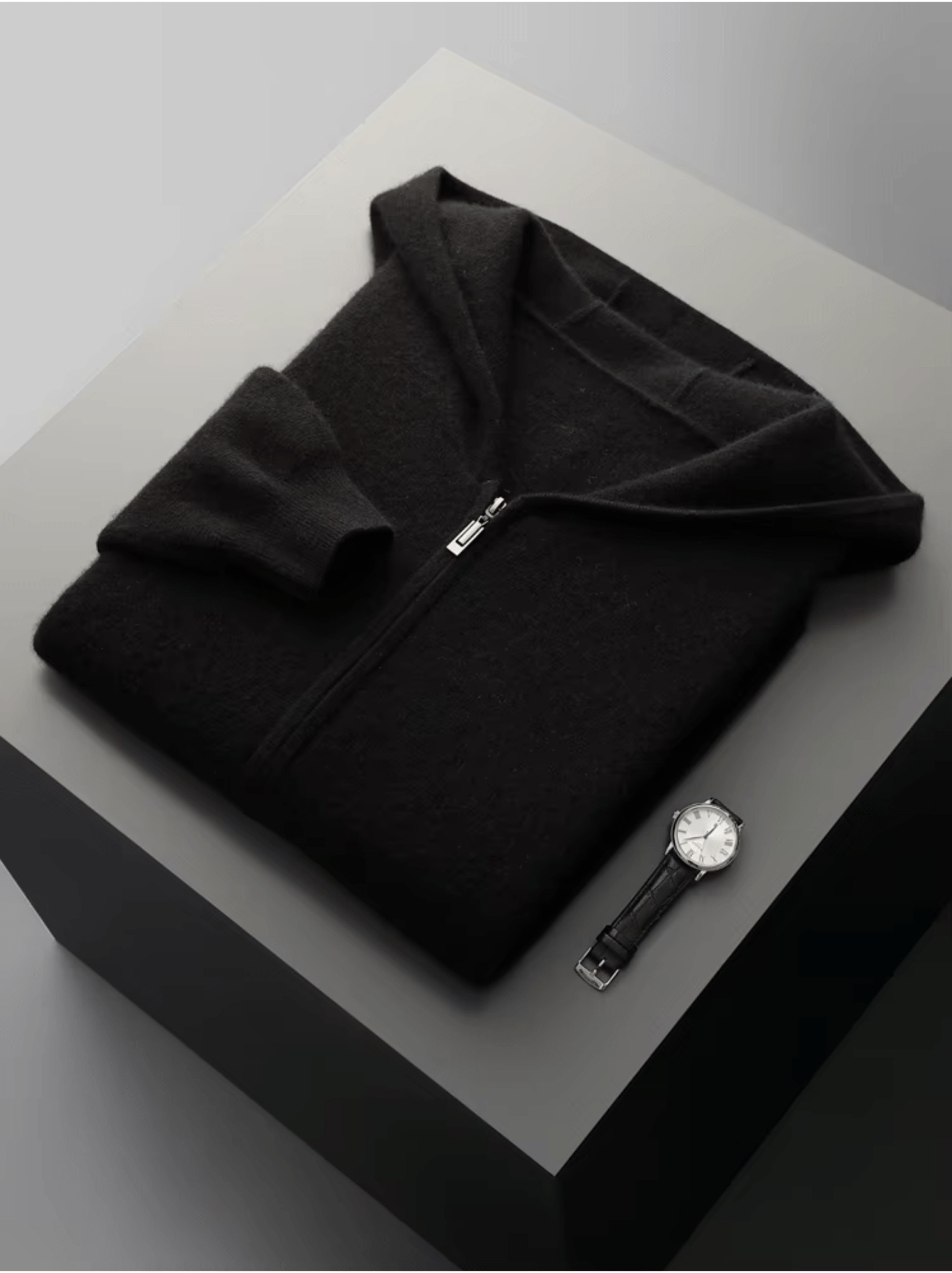 Relaxed Fit Wool Zip Hoodie