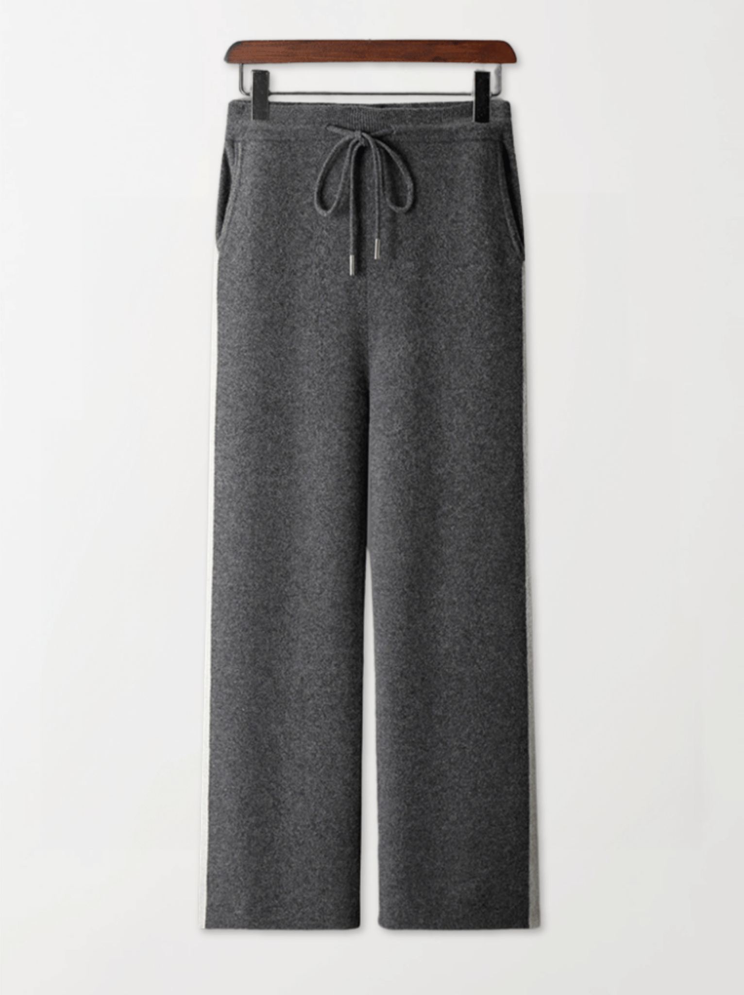 Striped Wool Straight-Leg Pants