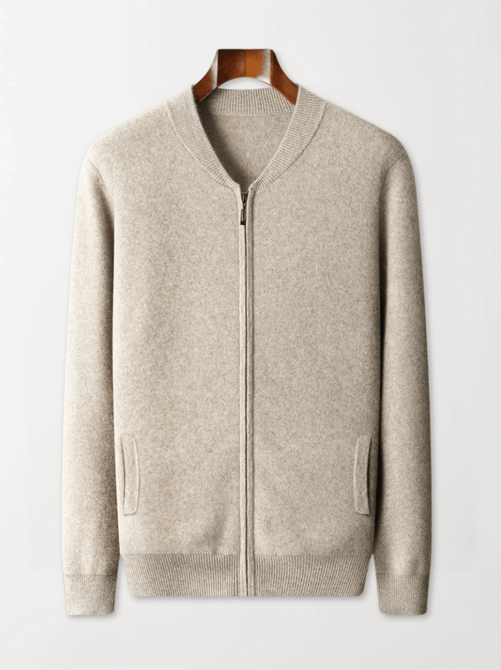 Lightweight Wool Zip Cardigan