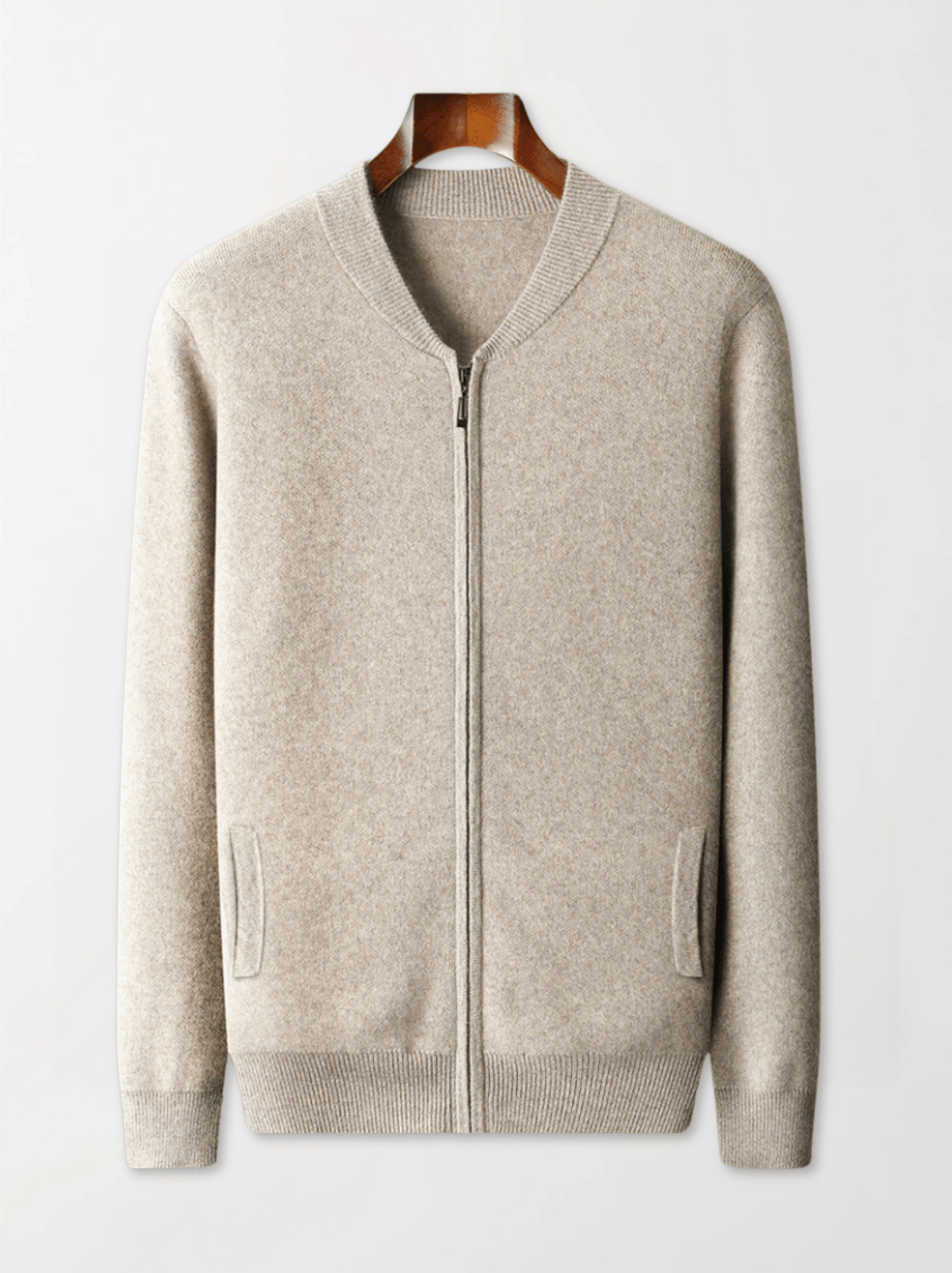 Lightweight Wool Zip Cardigan