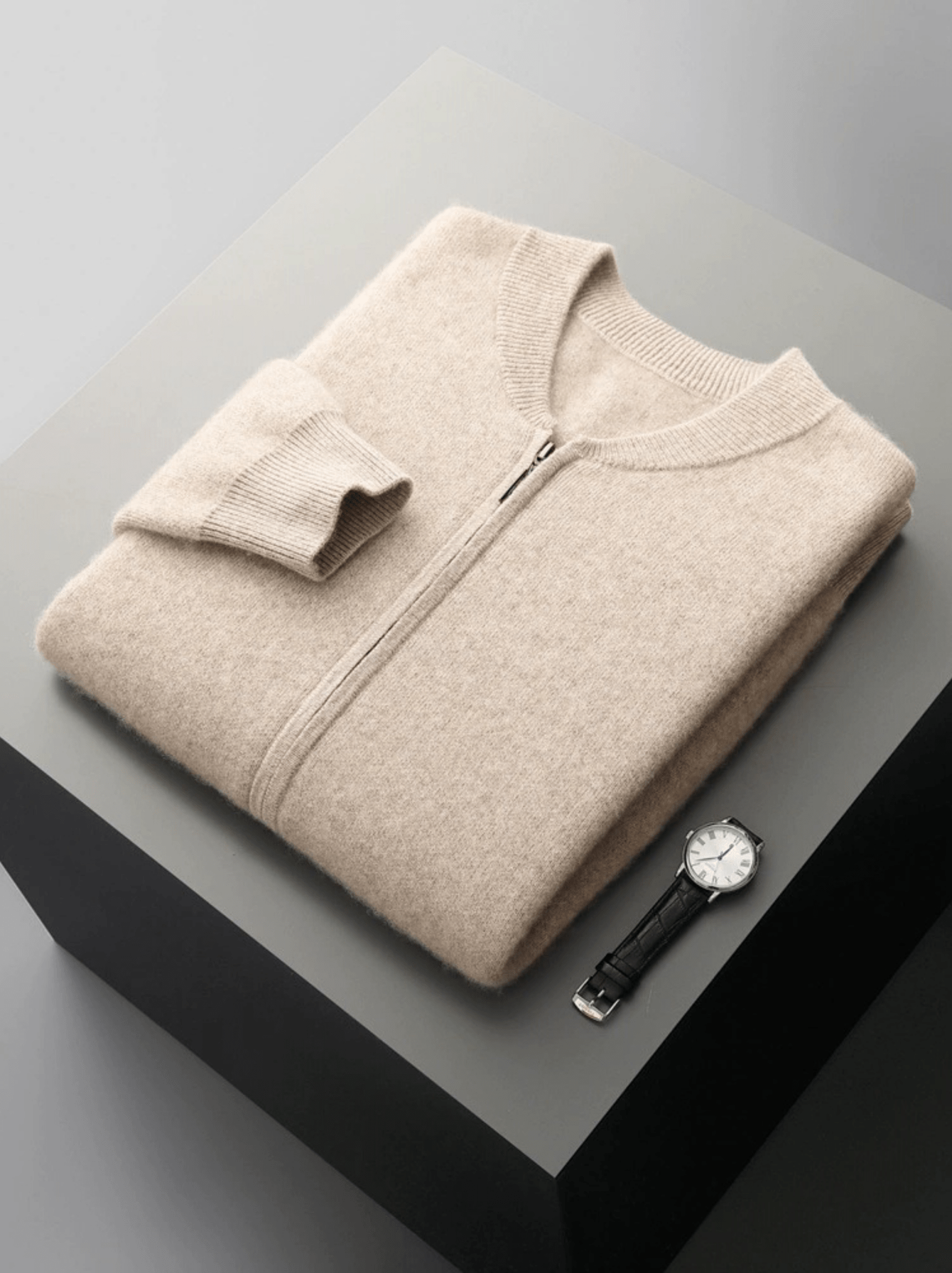 Lightweight Wool Zip Cardigan