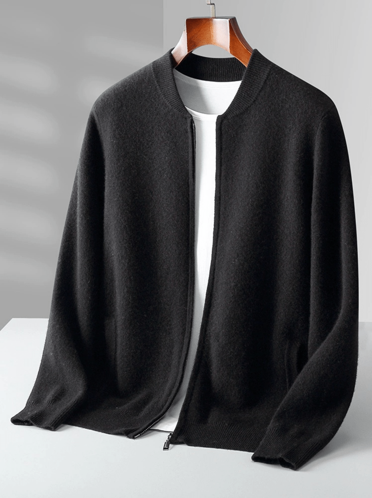 Lightweight Wool Zip Cardigan