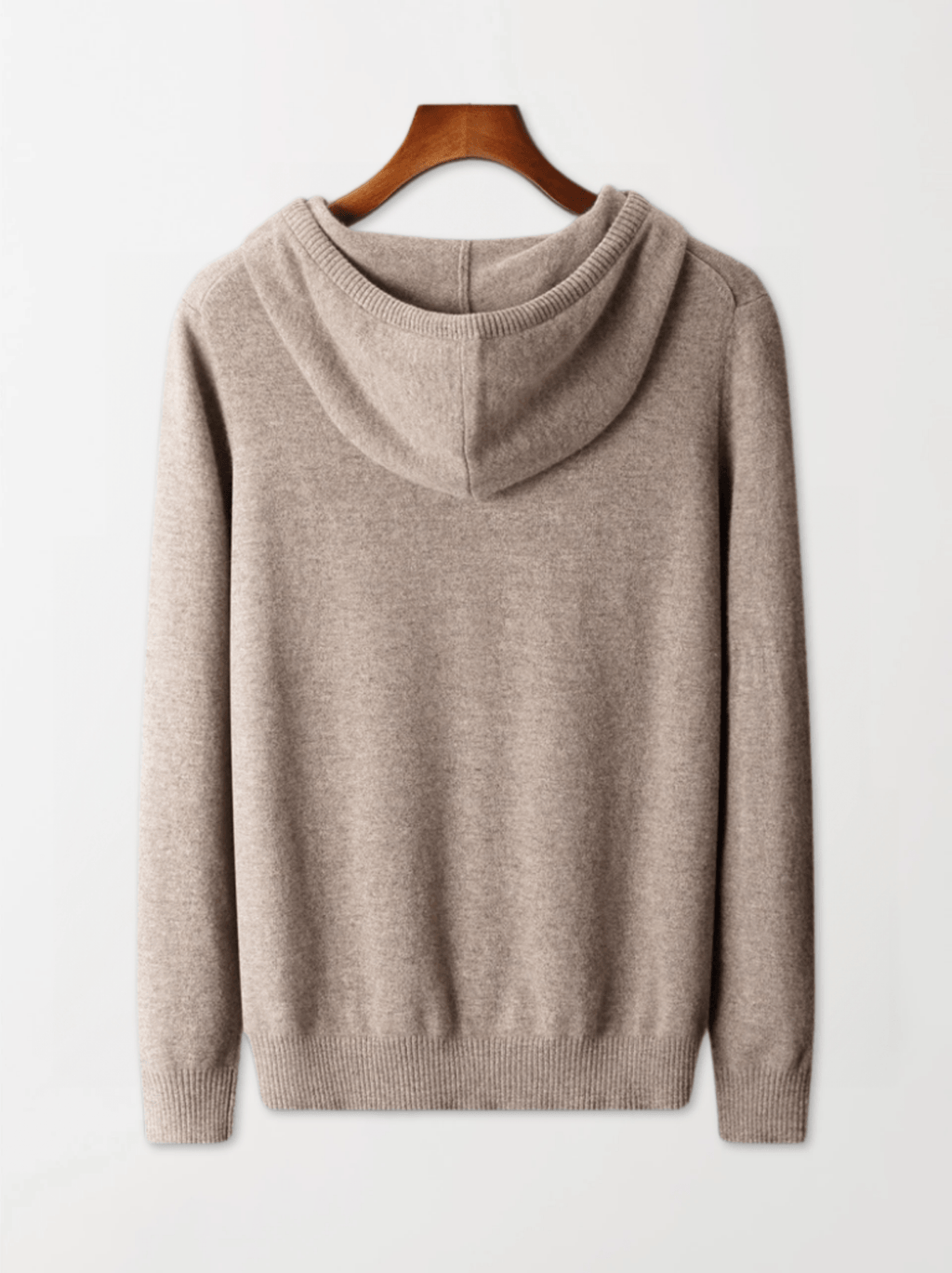 Ribbed Wool Hooded Pullover