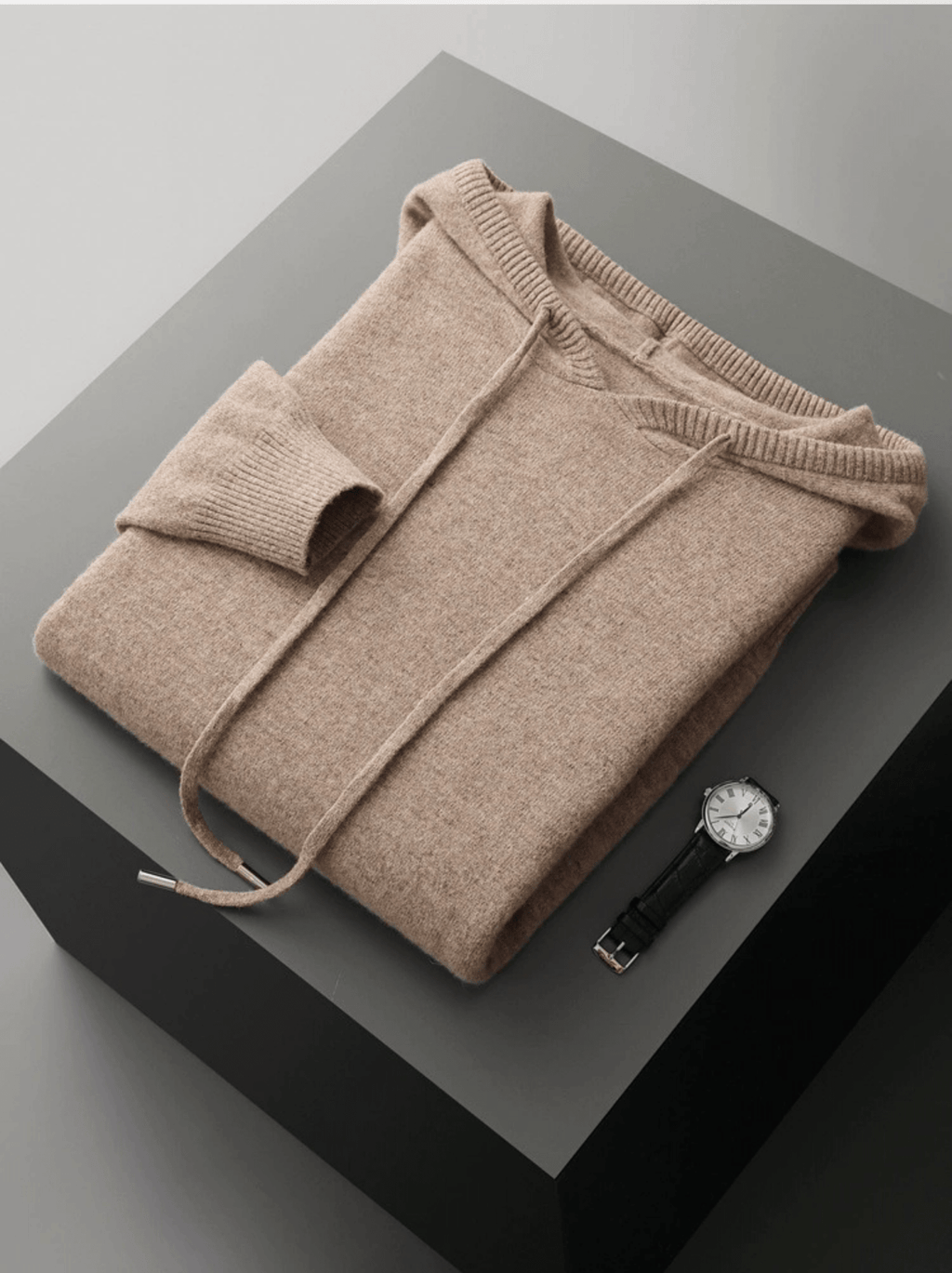 Calvin Hart Ribbed Wool Hooded Pullover