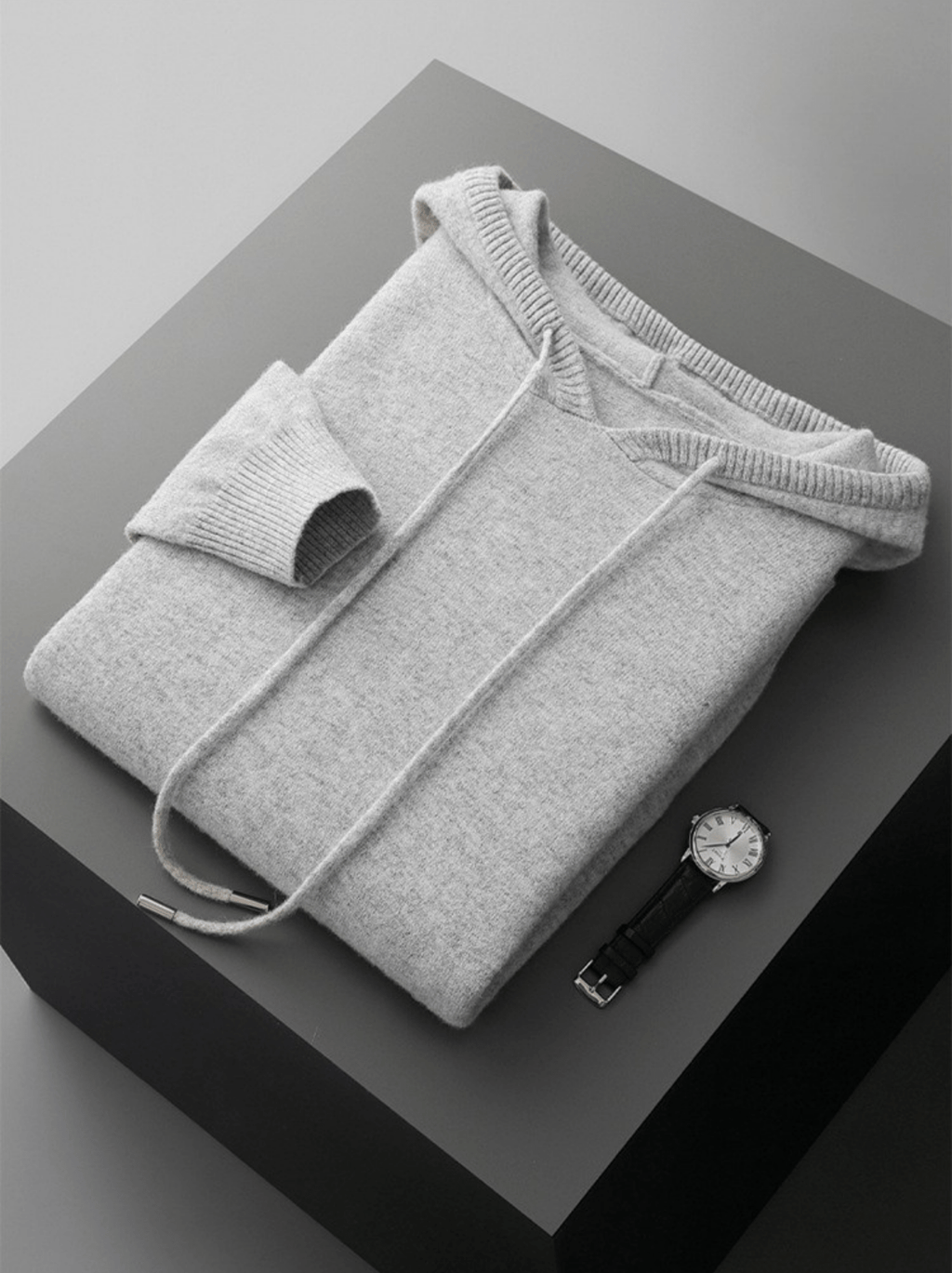 Calvin Hart Ribbed Wool Hooded Pullover