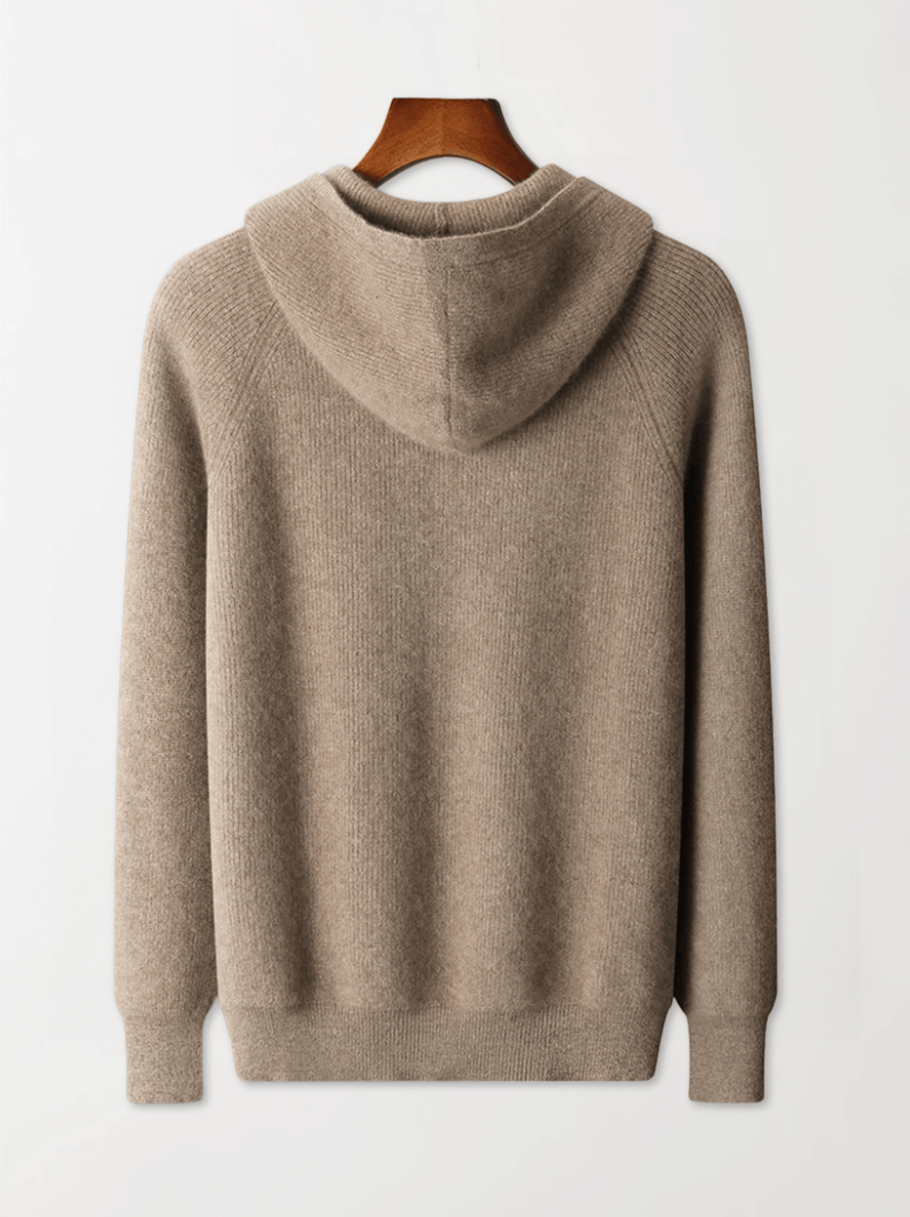 Ribbed Wool Zip Hoodie