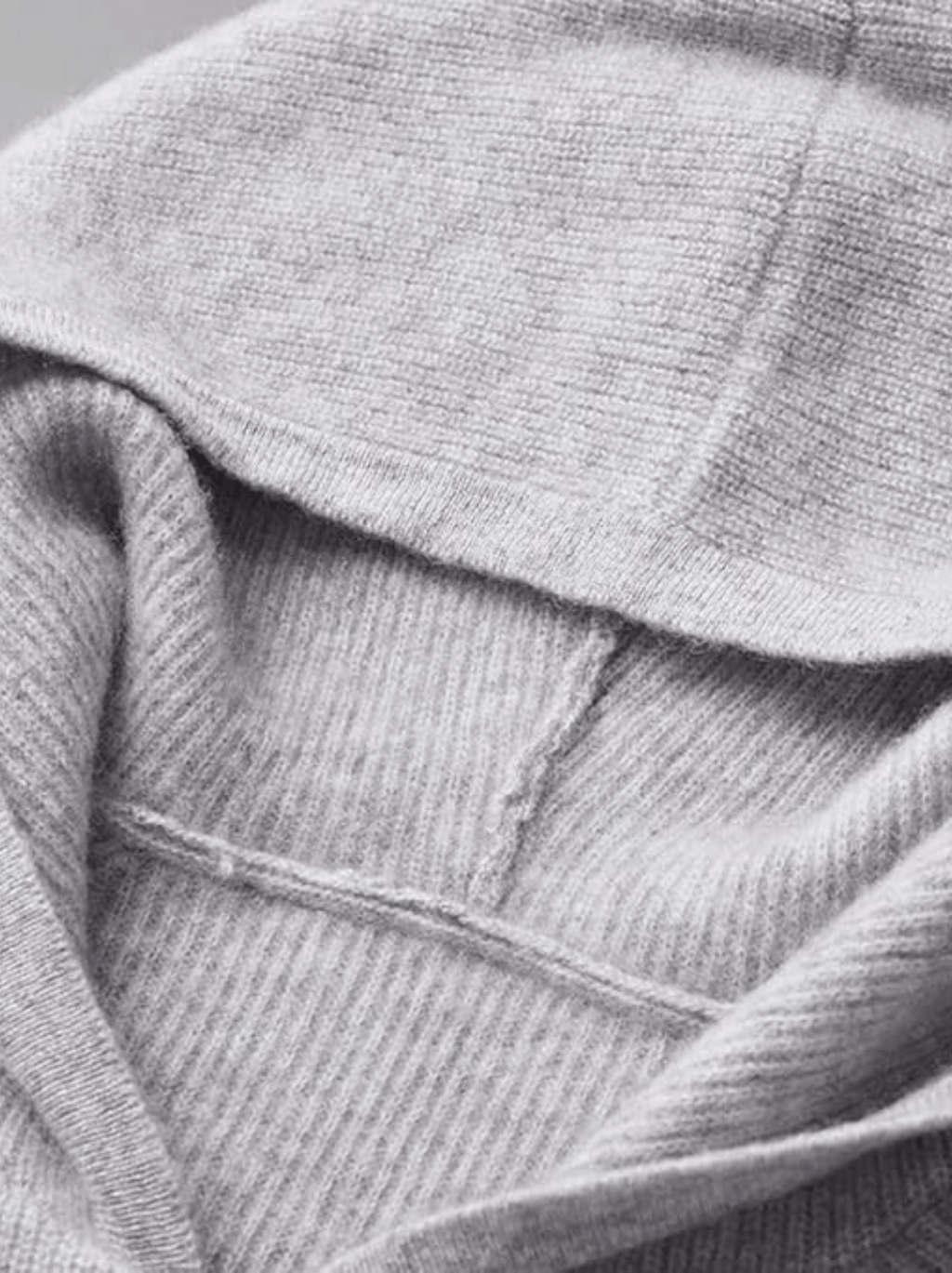 Ribbed Wool Zip Hoodie