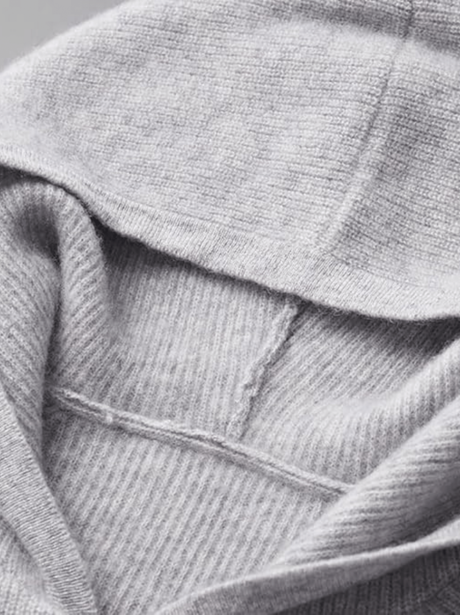 Ribbed Wool Zip Hoodie