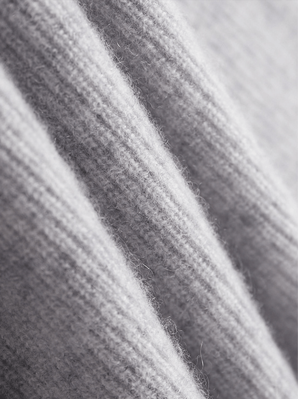 Ribbed Wool Zip Hoodie