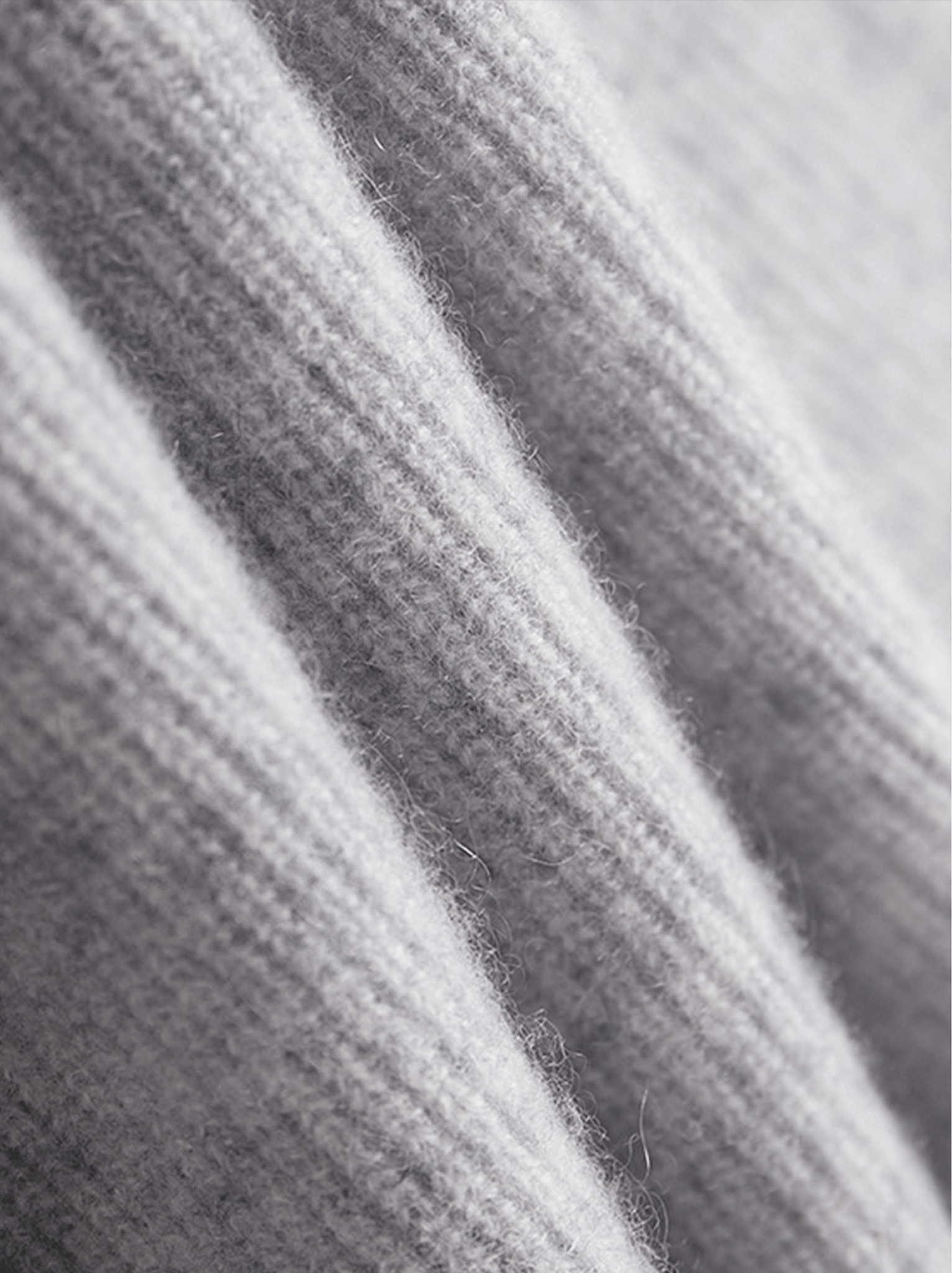 Ribbed Wool Zip Hoodie
