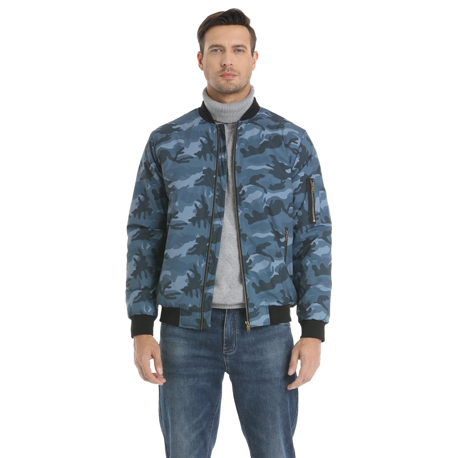 Vintage Bomber Jacket Padded Lined Coat