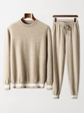 Calvin Hart Cashmere Striped Trim Lounge Set