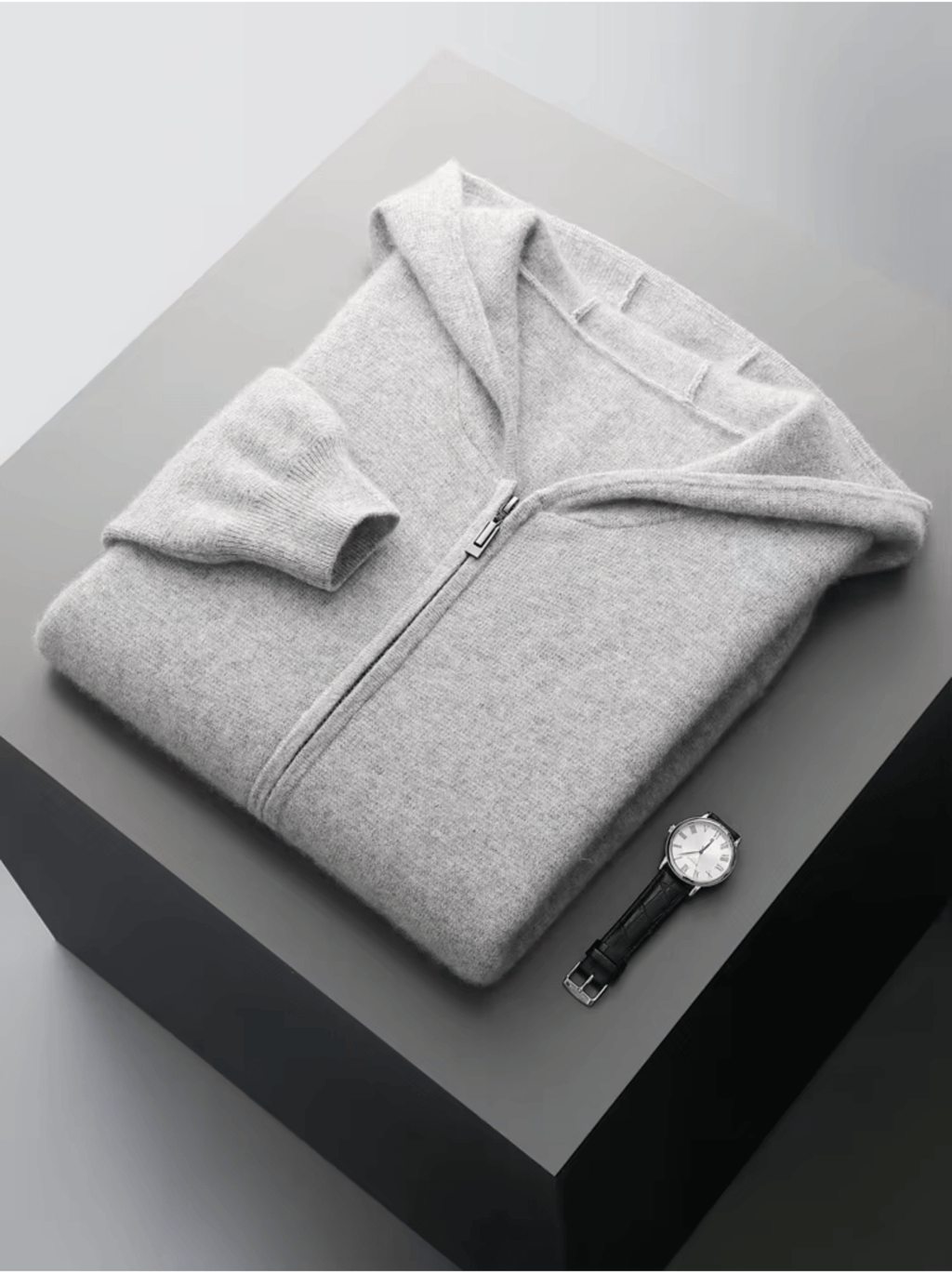 Relaxed Fit Wool Zip Hoodie