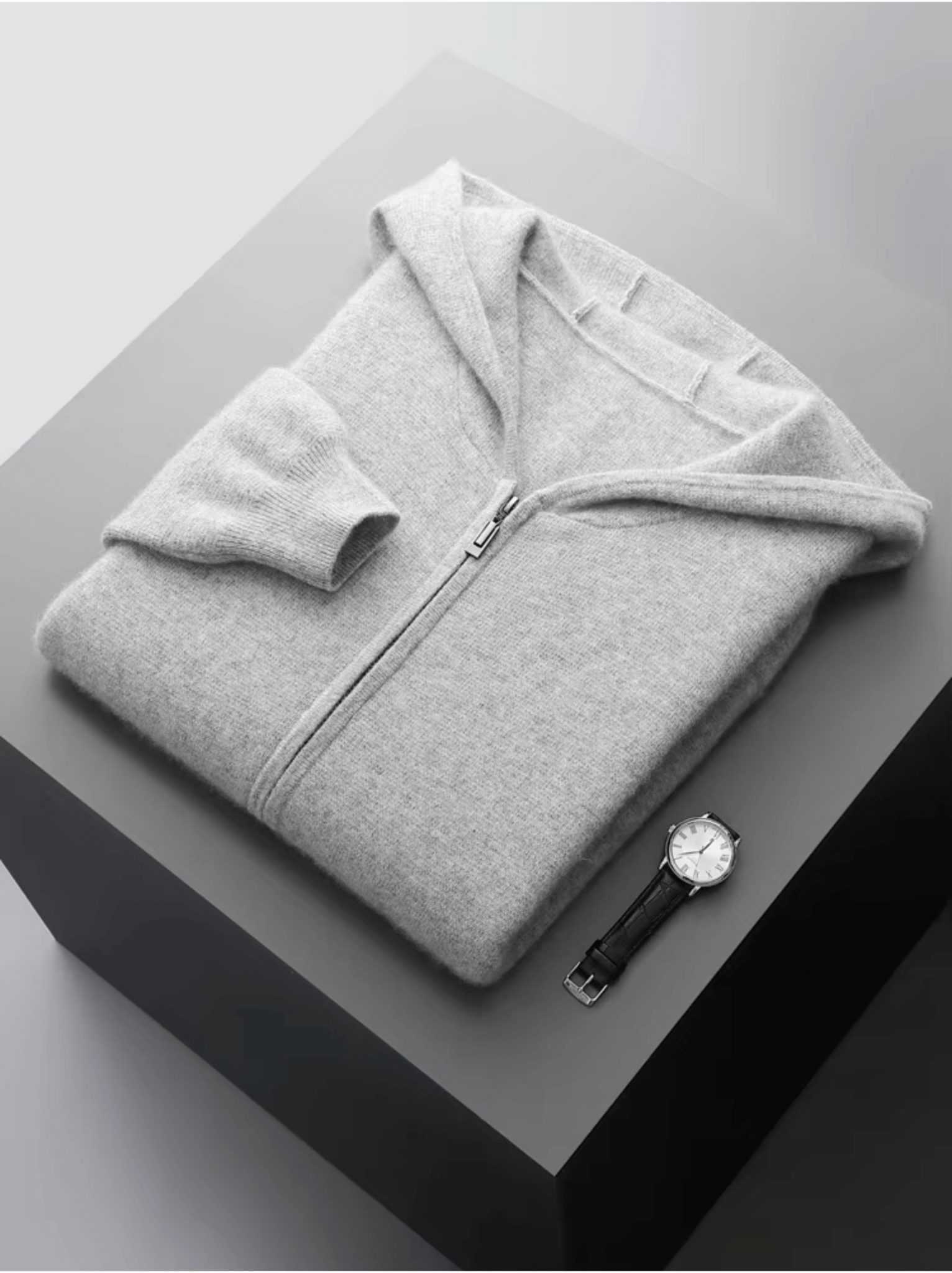 Zip-Up Wool Hoodie Comfort Set