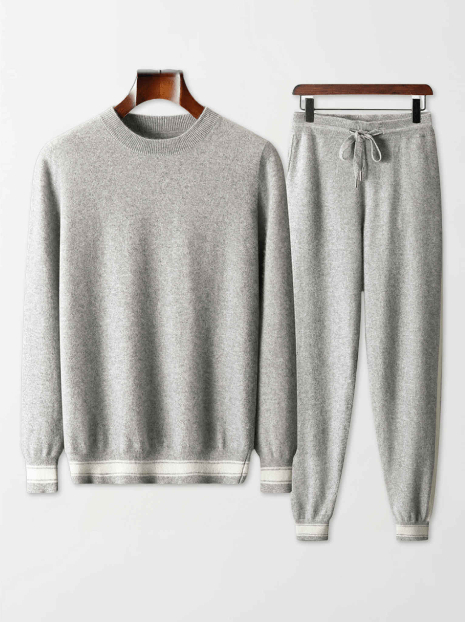 Calvin Hart Cashmere Striped Trim Lounge Set
