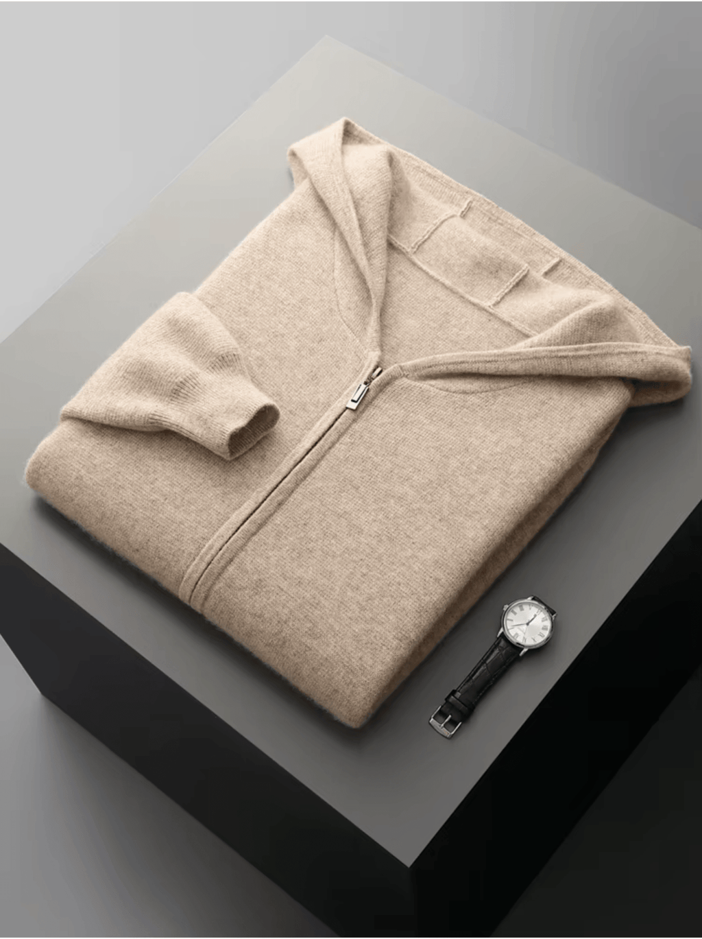 Relaxed Fit Wool Zip Hoodie