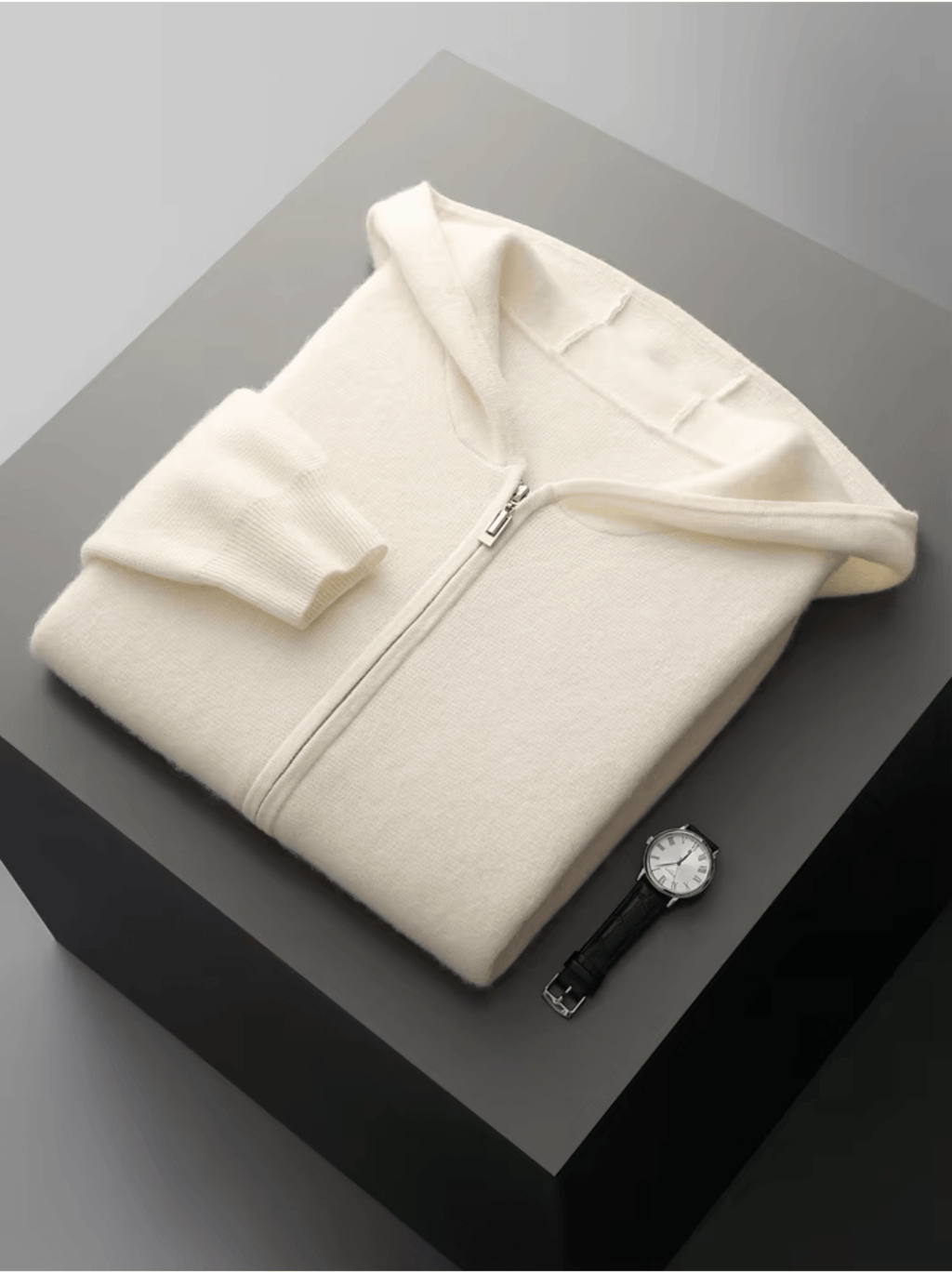 Relaxed Fit Wool Zip Hoodie