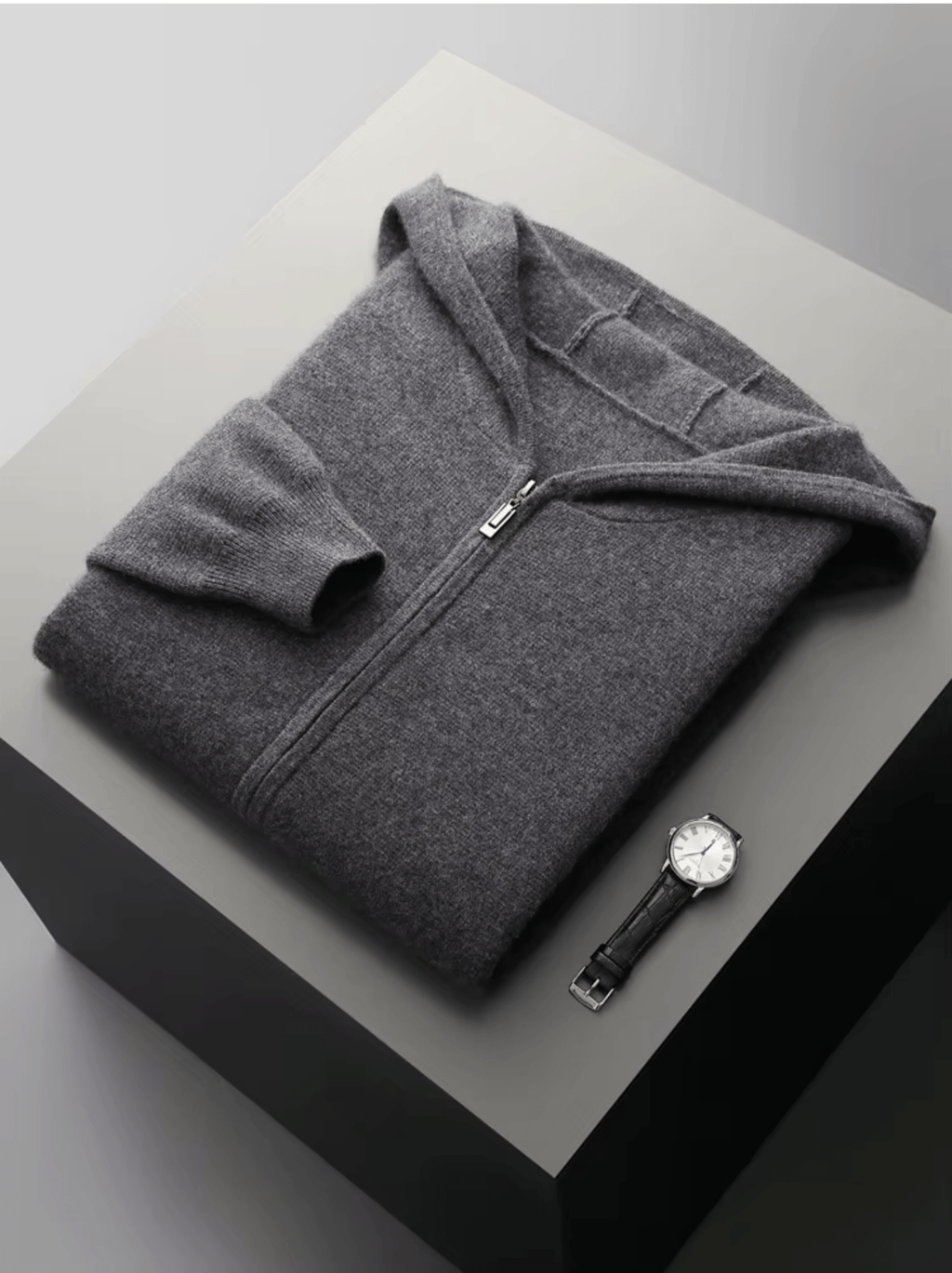 Relaxed Fit Wool Zip Hoodie