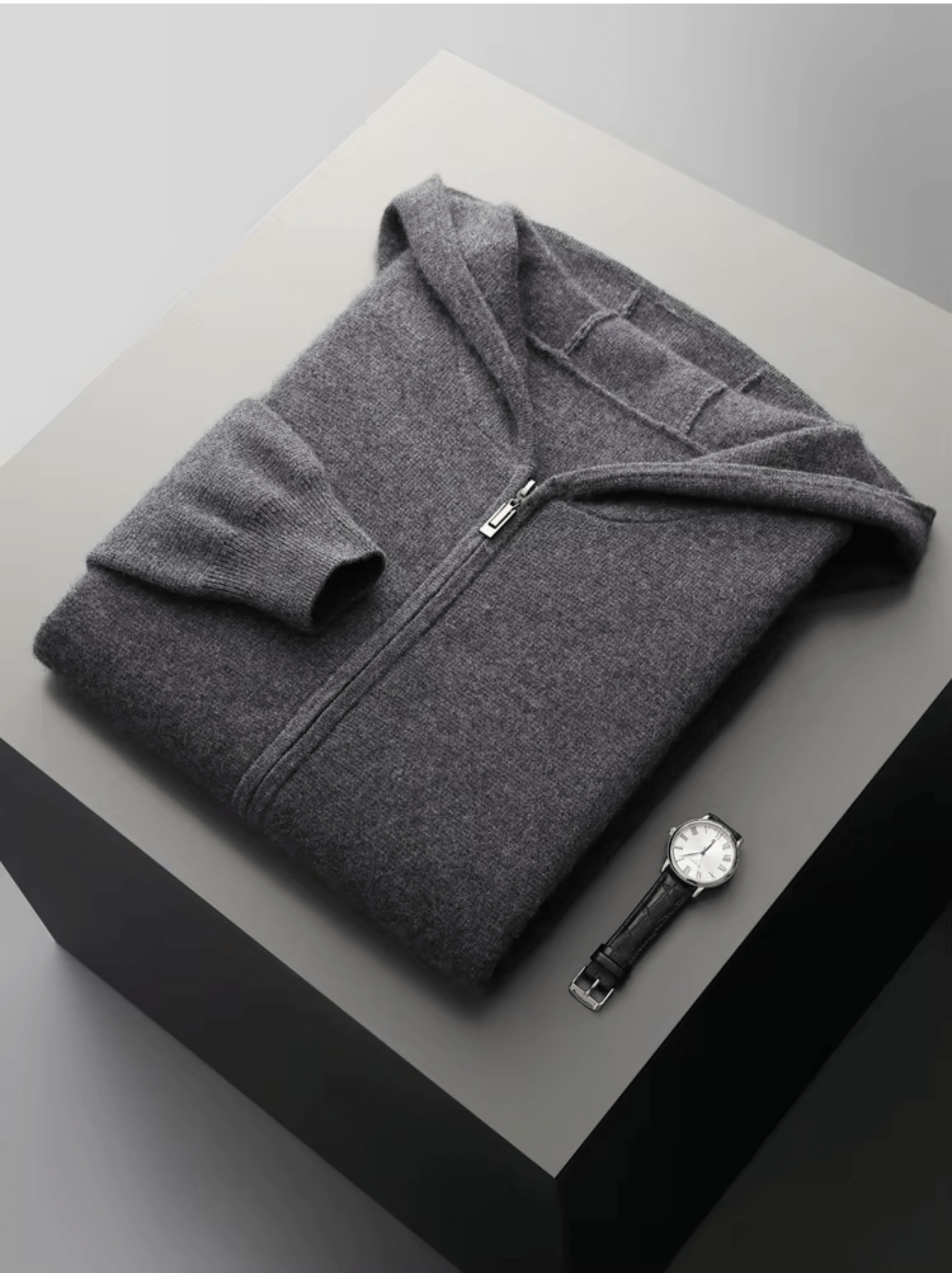 Relaxed Fit Wool Zip Hoodie