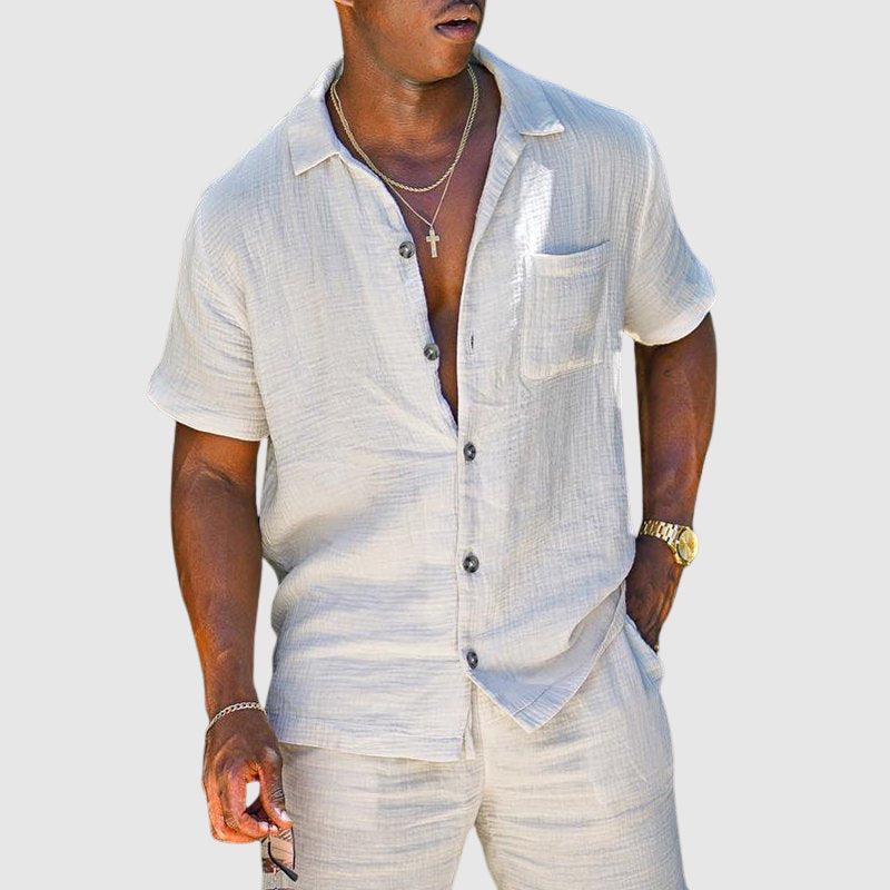 Alan - Men’s Two-Piece Textured Cotton Set