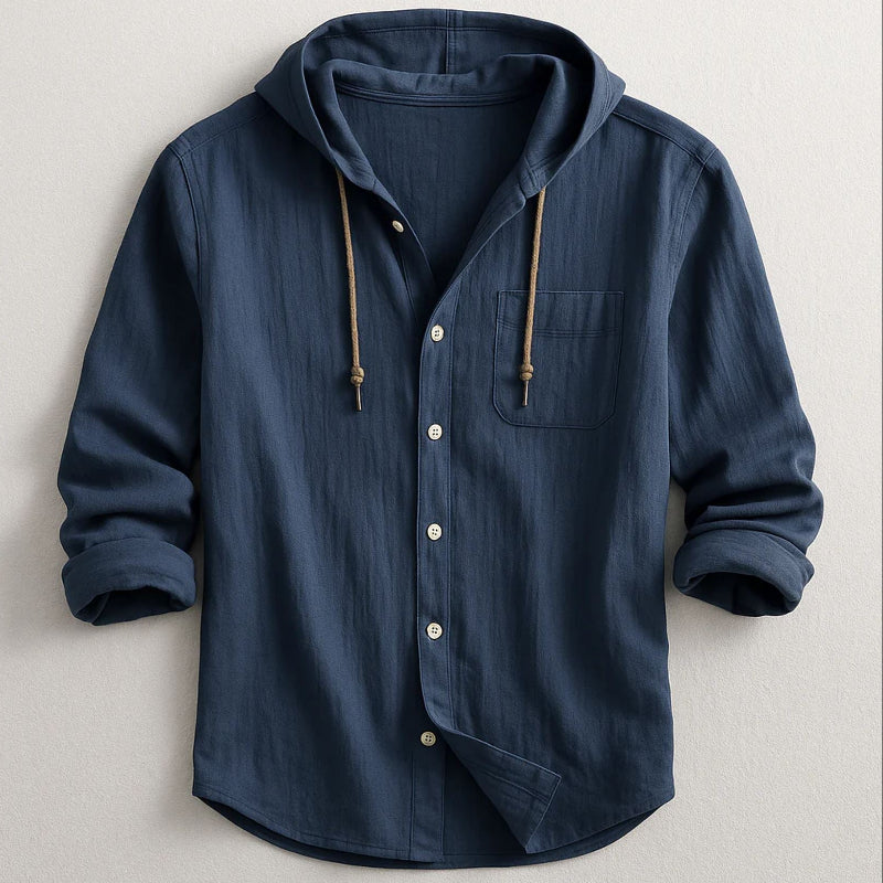 Alessandro Veneti Hooded Button-Up Shirt