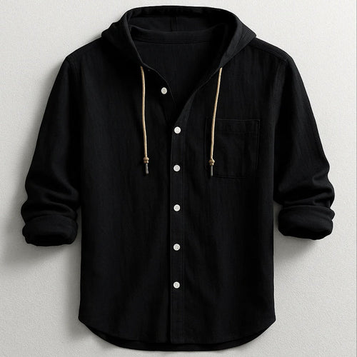 Alessandro Veneti Hooded Button-Up Shirt