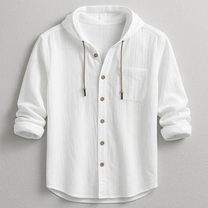 Alessandro Veneti Hooded Button-Up Shirt