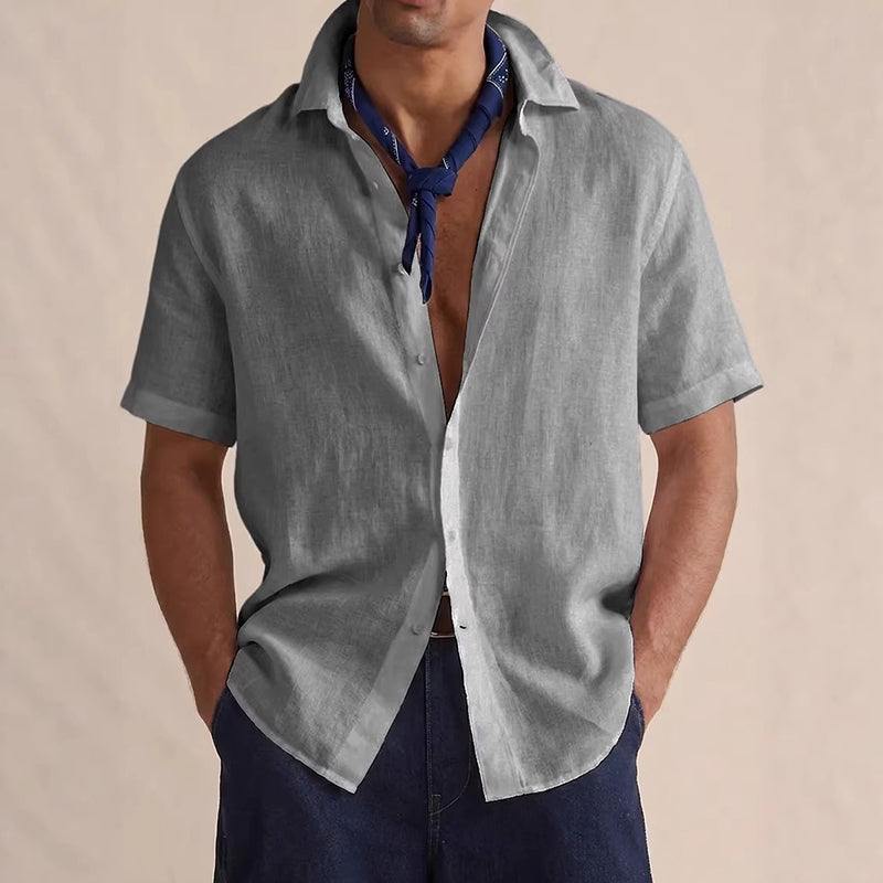 Eric - Men's Linen Casual Short Sleeve Button Up Shirt