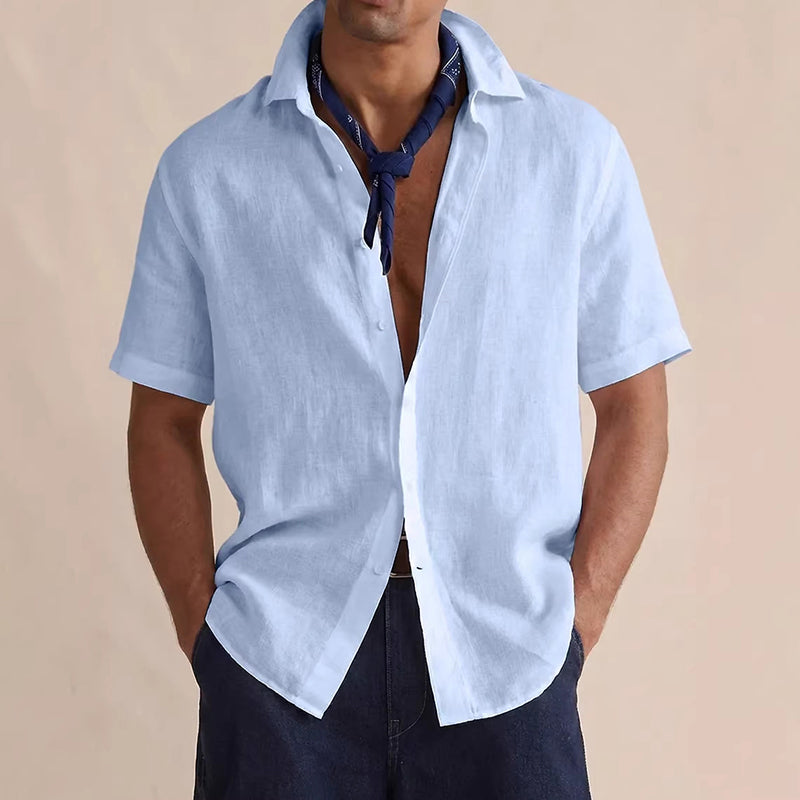 Eric - Men's Linen Casual Short Sleeve Button Up Shirt