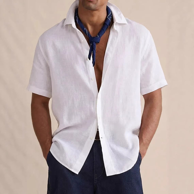 Eric - Men's Linen Casual Short Sleeve Button Up Shirt