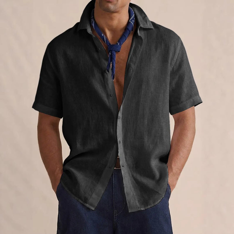 Eric - Men's Linen Casual Short Sleeve Button Up Shirt
