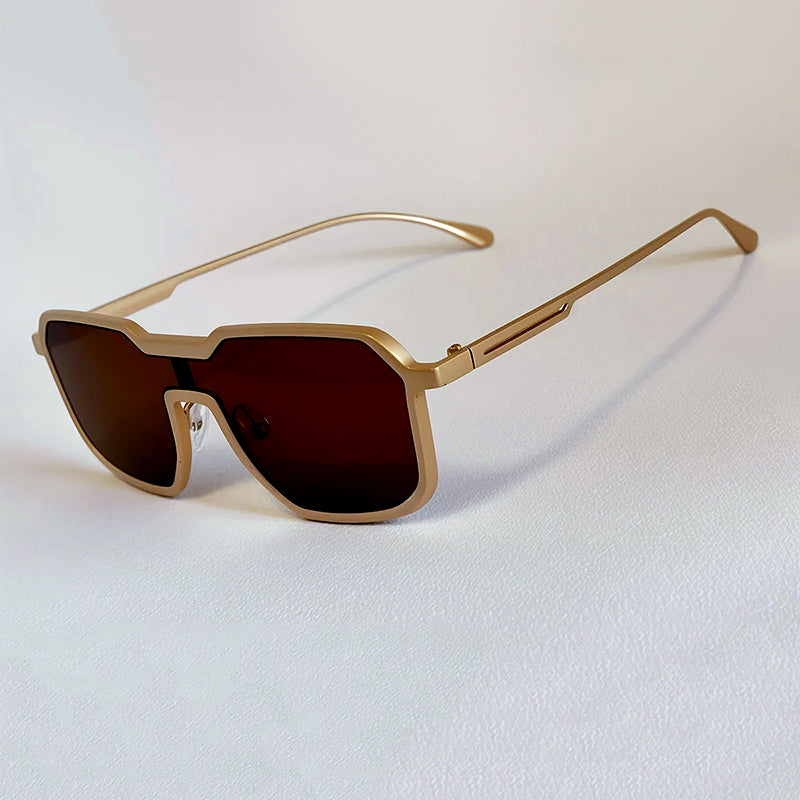 Lorènti Geometric Sunglasses with Metal Frame