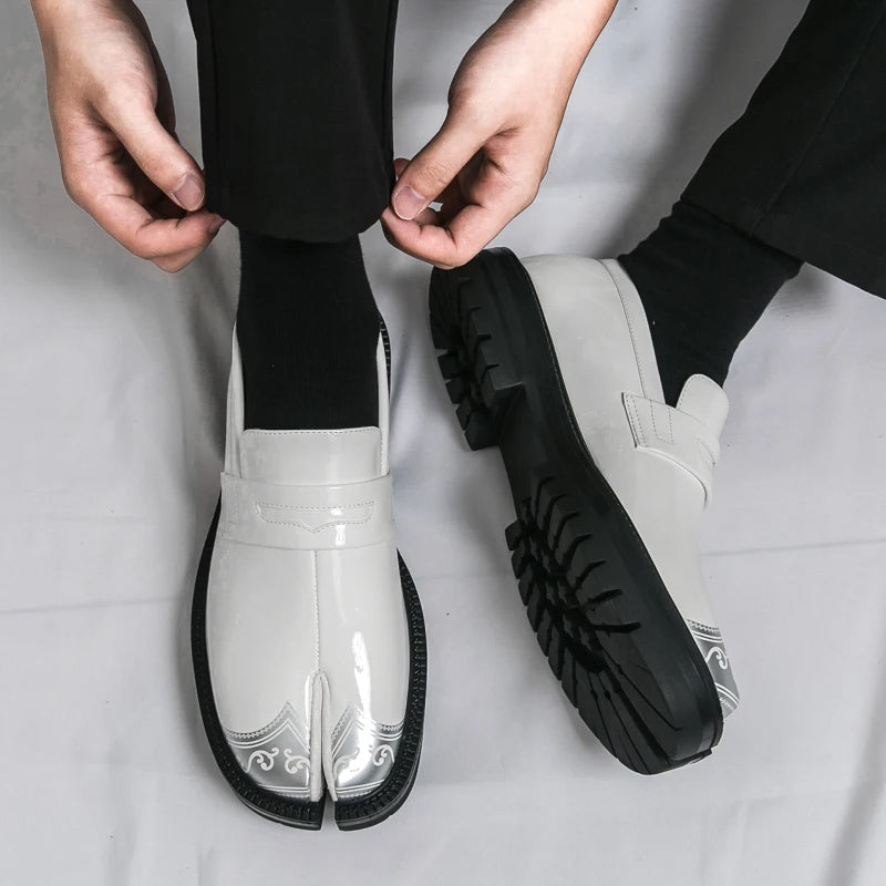 Lorenzo Vitali Split-Toe Loafers with Ornamental Detail