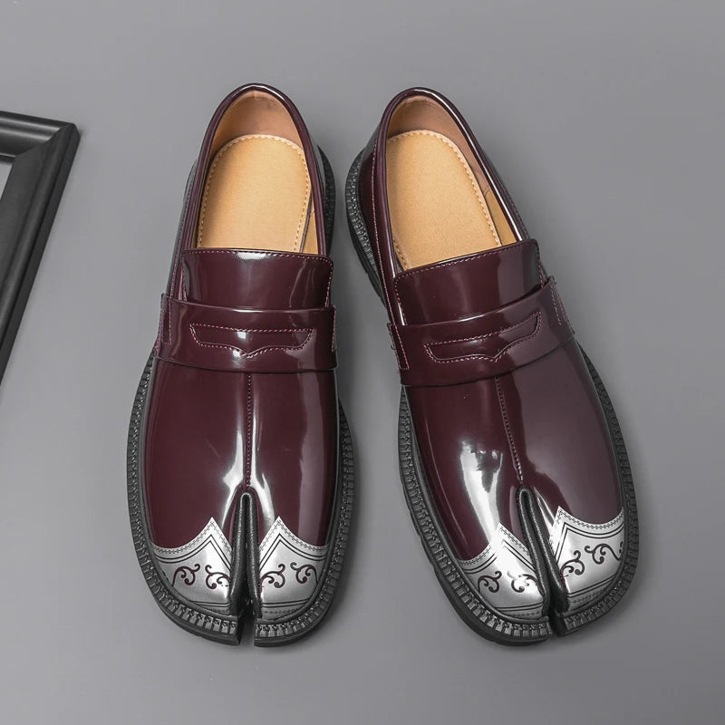 Lorenzo Vitali Split-Toe Loafers with Ornamental Detail