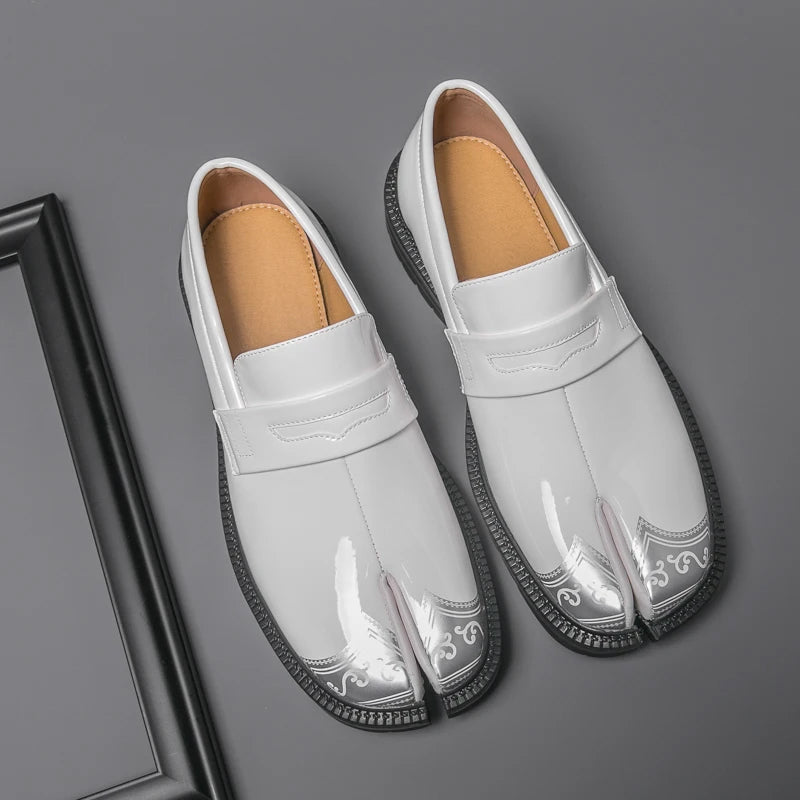 Lorenzo Vitali Split-Toe Loafers with Ornamental Detail