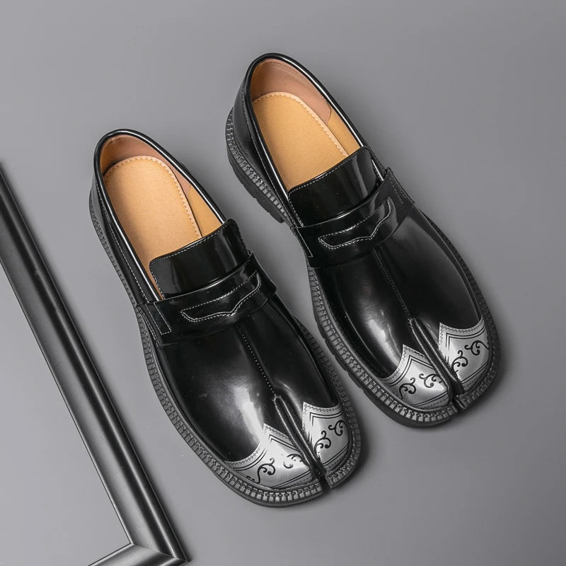 Lorenzo Vitali Split-Toe Loafers with Ornamental Detail