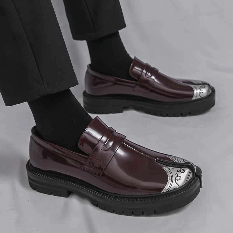 Lorenzo Vitali Split-Toe Loafers with Ornamental Detail