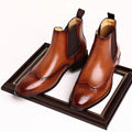 Men’s Chelsea Ankle Boots with Brogue Detailing