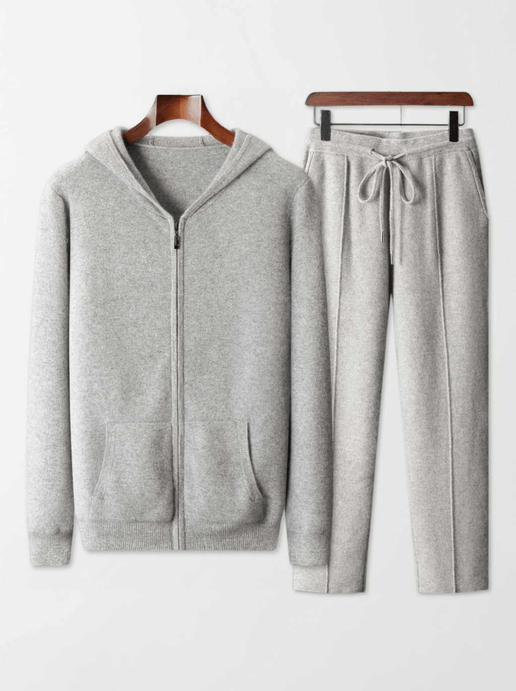 Zip-Up Wool Hoodie Comfort Set