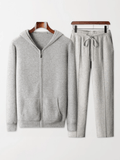 Zip-Up Wool Hoodie Comfort Set