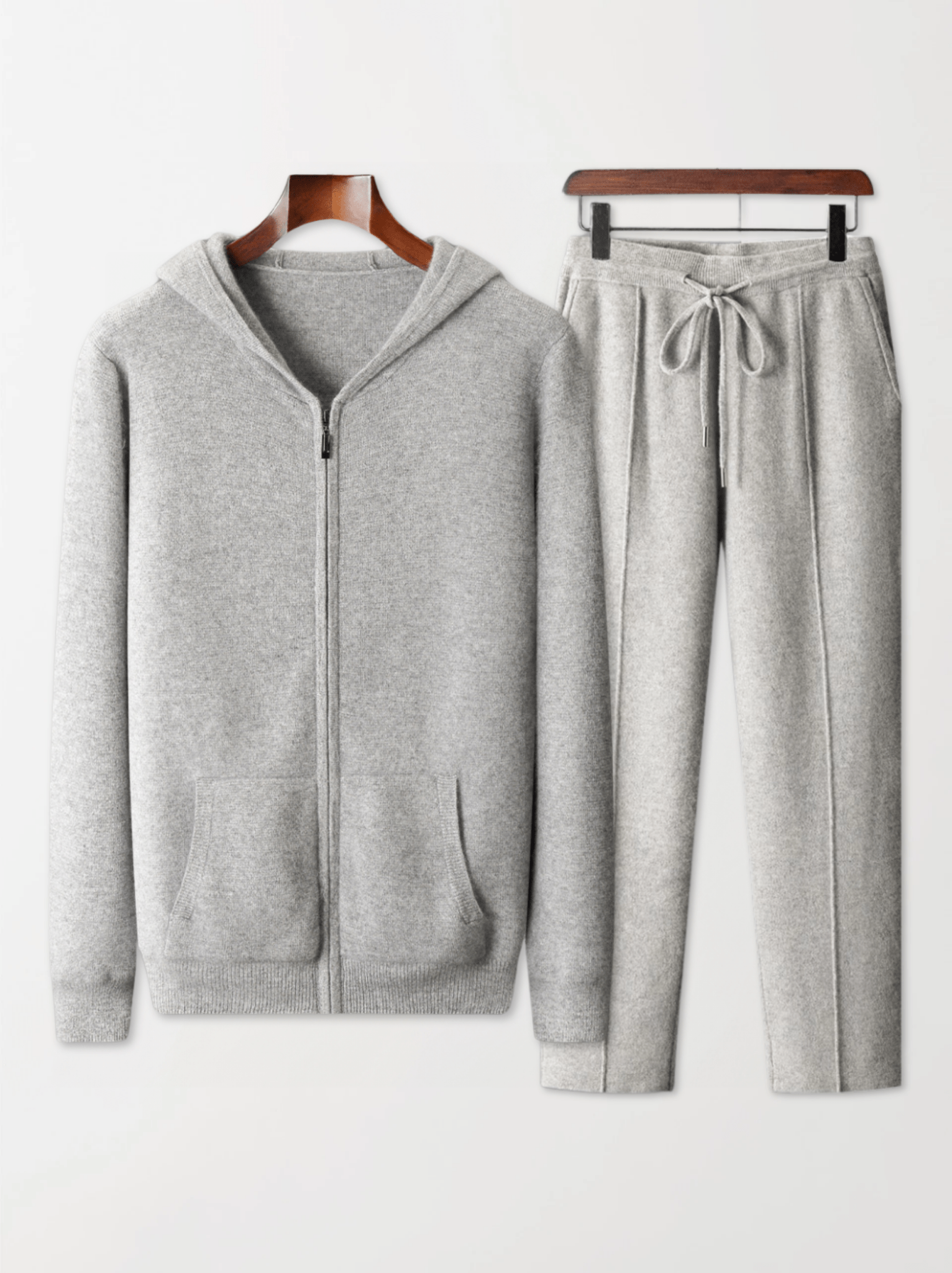 Zip-Up Wool Hoodie Comfort Set