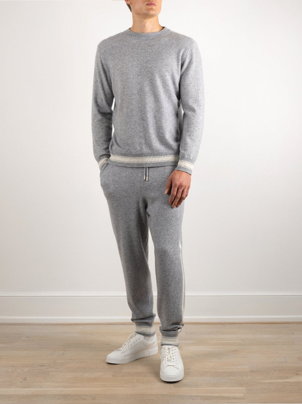 Cashmere Striped Trim Lounge Set