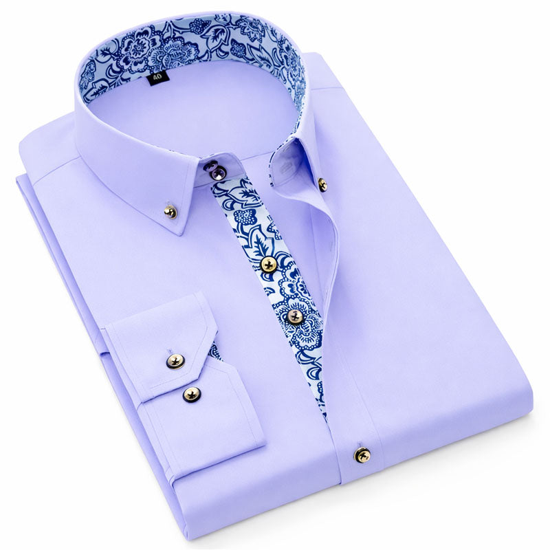 Roberto Russo Dress Shirt with Patterned Inner Detail