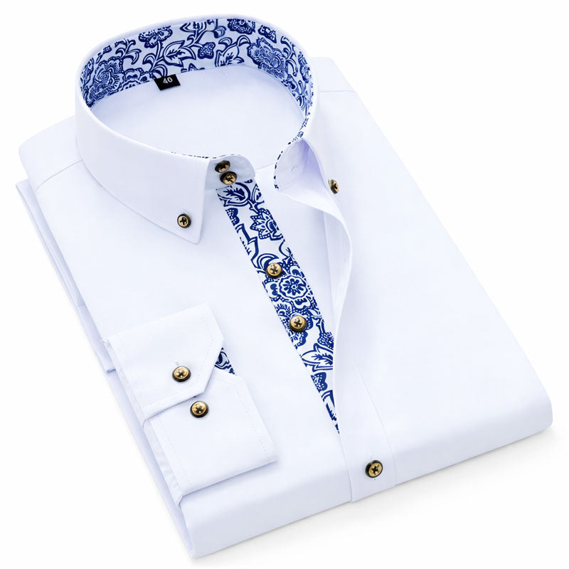 Roberto Russo Dress Shirt with Patterned Inner Detail