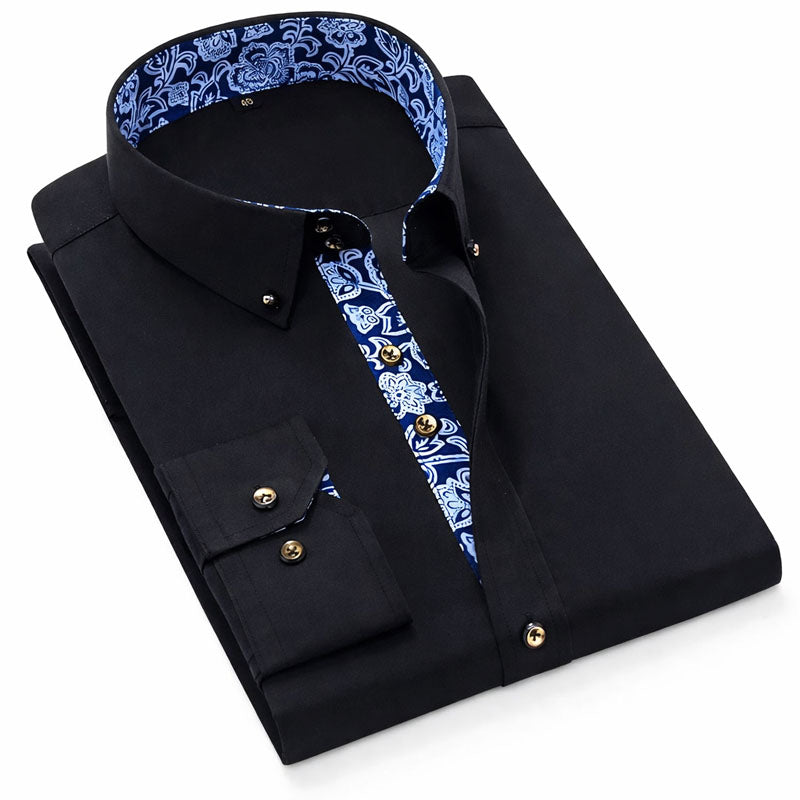 Roberto Russo Dress Shirt with Patterned Inner Detail