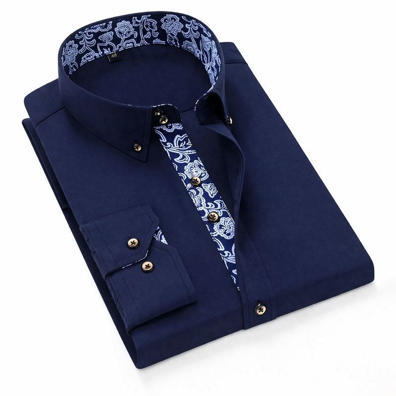 Roberto Russo Dress Shirt with Patterned Inner Detail