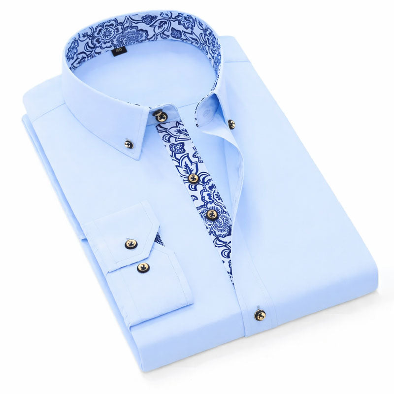 Roberto Russo Dress Shirt with Patterned Inner Detail